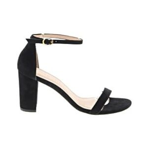 Stuart Weitzman Nearlynude Black Suede Sandals